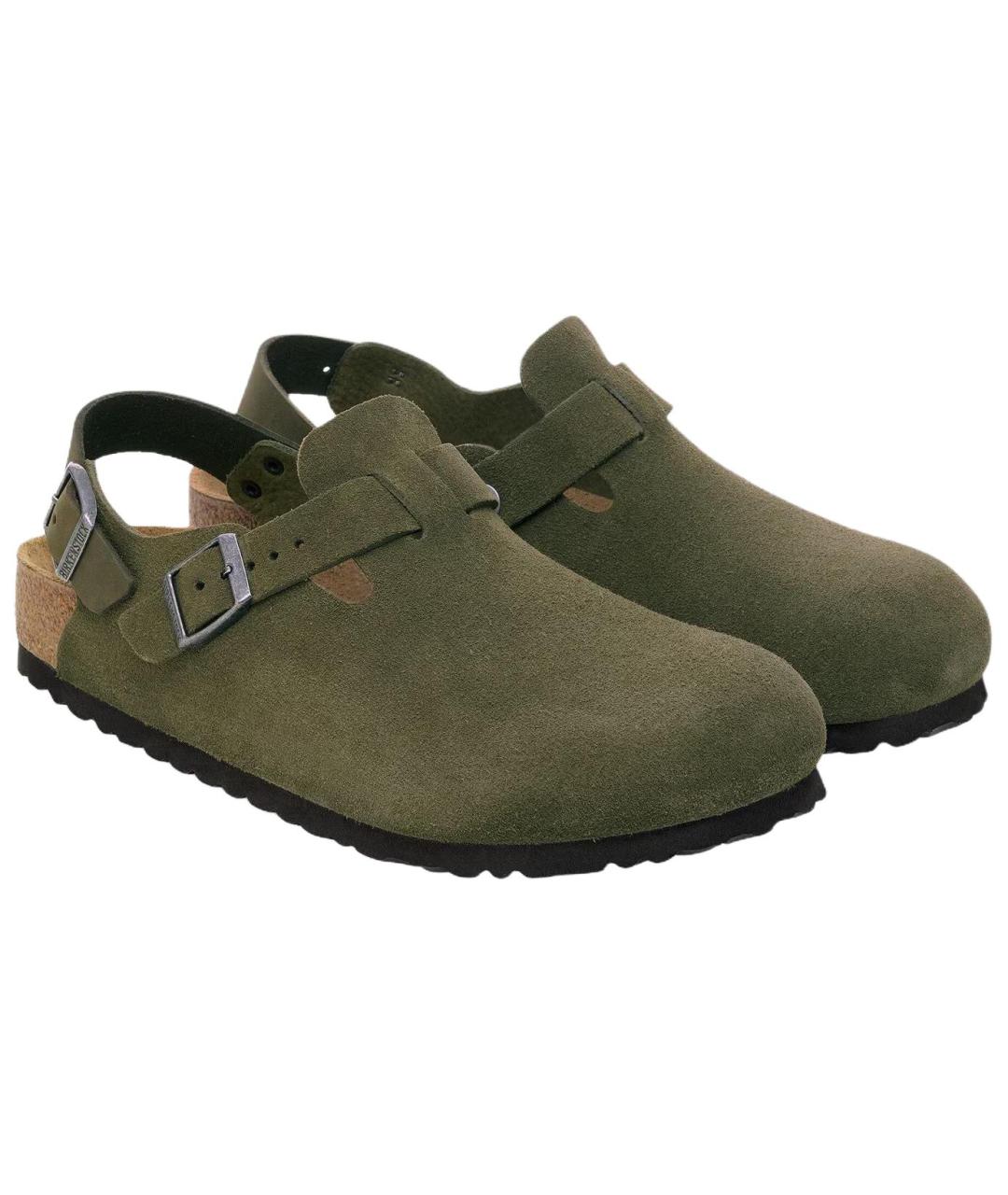 BIRKENSTOCK Зеленые замшевые мюли, фото 3