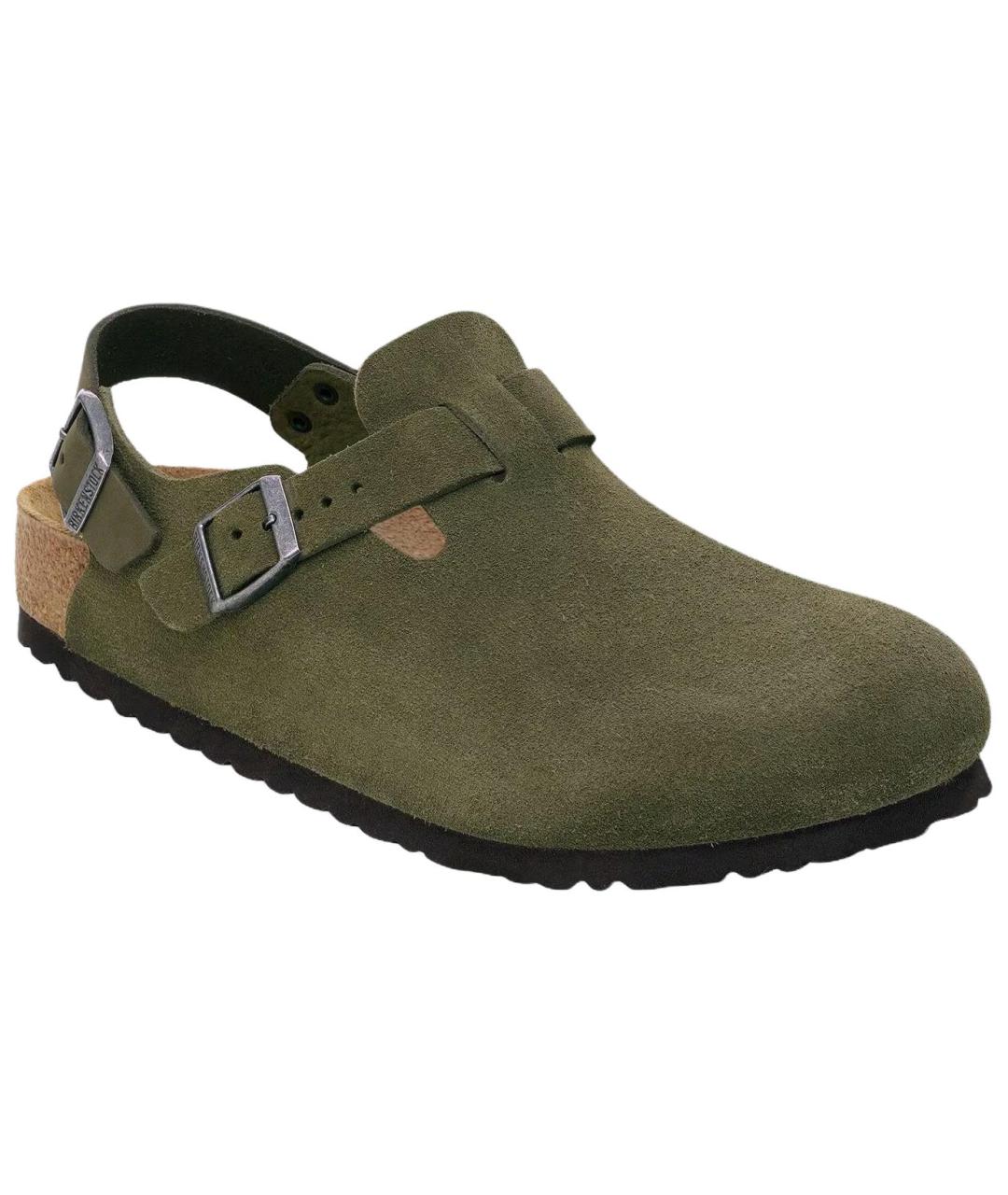 BIRKENSTOCK Зеленые замшевые мюли, фото 2