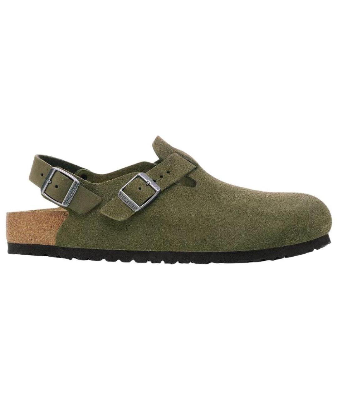 BIRKENSTOCK Зеленые замшевые мюли, фото 1