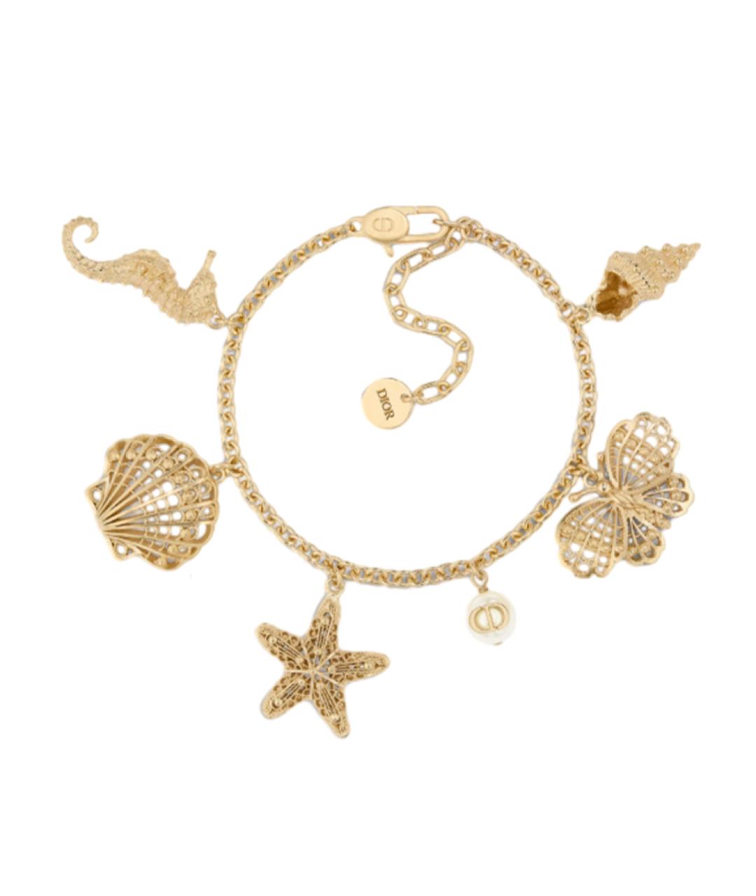 CHRISTIAN DIOR Золотой металлический браслет, фото 1
