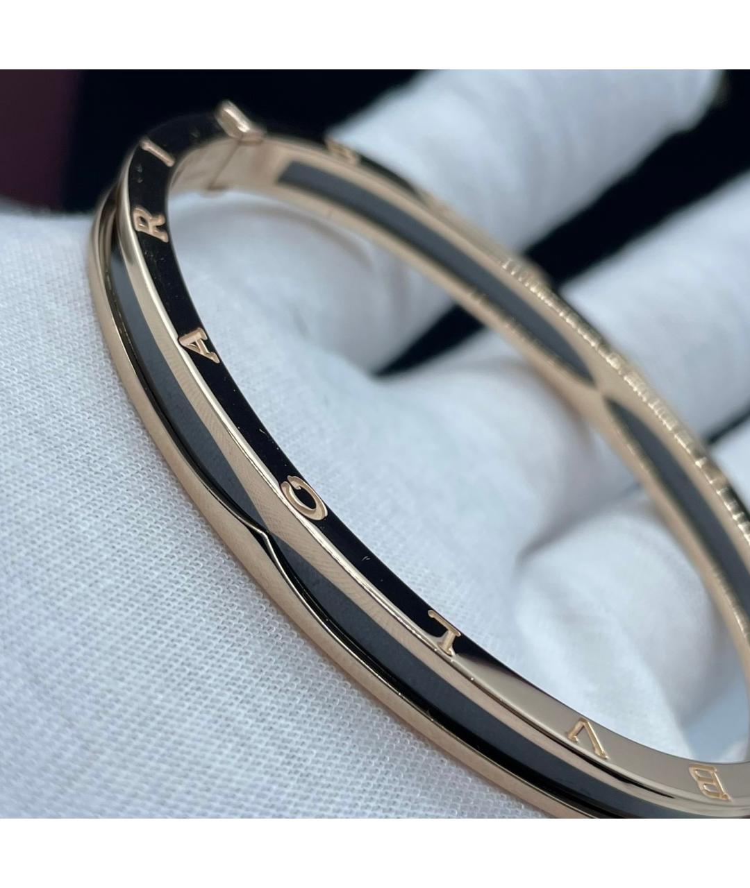 BVLGARI Черный браслет из розового золота, фото 4