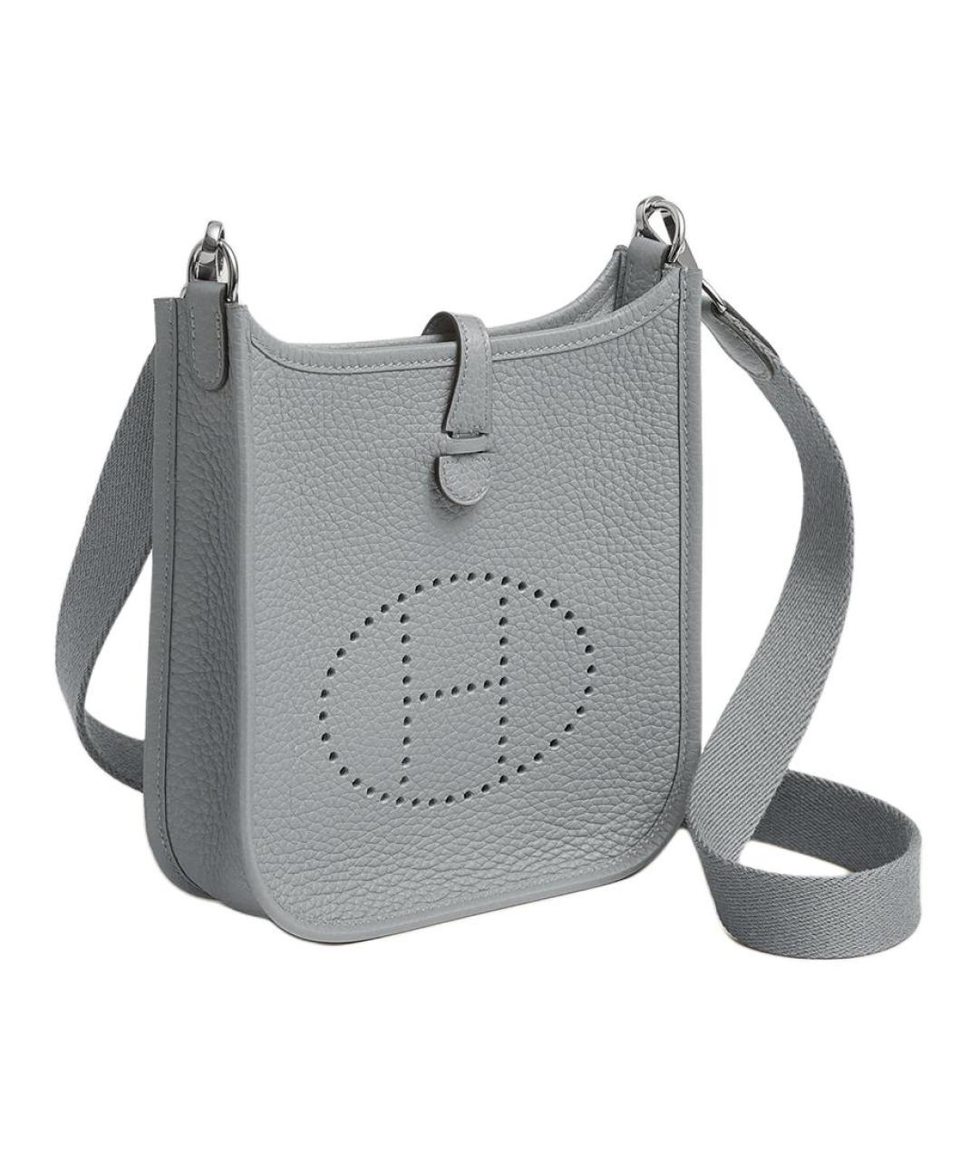 HERMES Серая кожаная сумка через плечо, фото 2