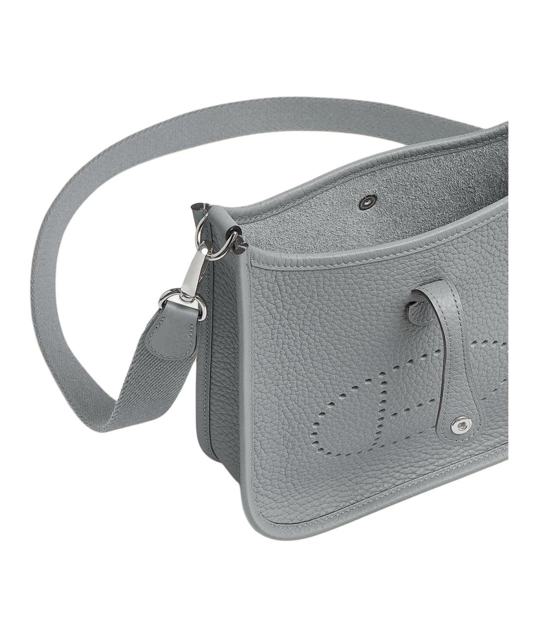 HERMES Серая кожаная сумка через плечо, фото 4