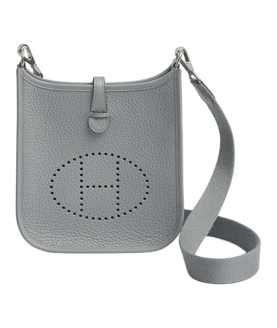 HERMES Серая кожаная сумка через плечо, фото 1