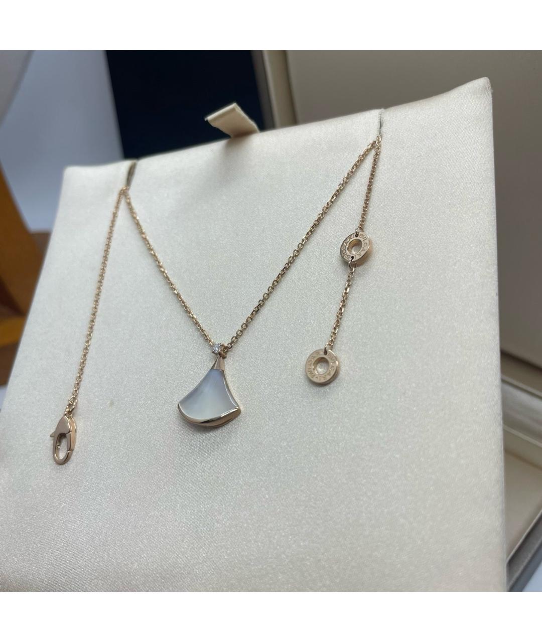BVLGARI Белое колье из розового золота, фото 5