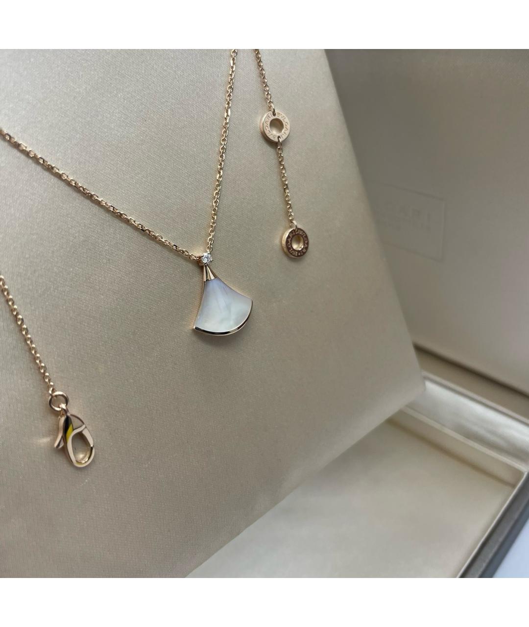 BVLGARI Белое колье из розового золота, фото 4