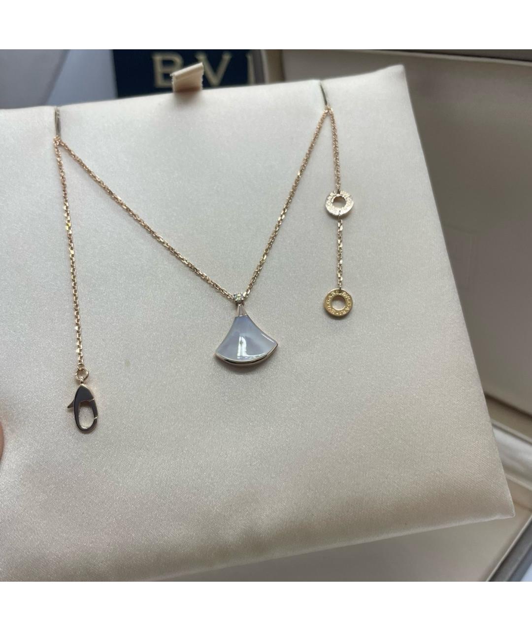 BVLGARI Белое колье из розового золота, фото 3