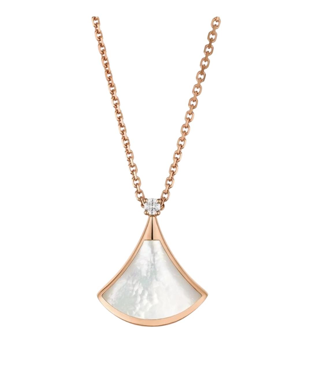 BVLGARI Белое колье из розового золота, фото 1