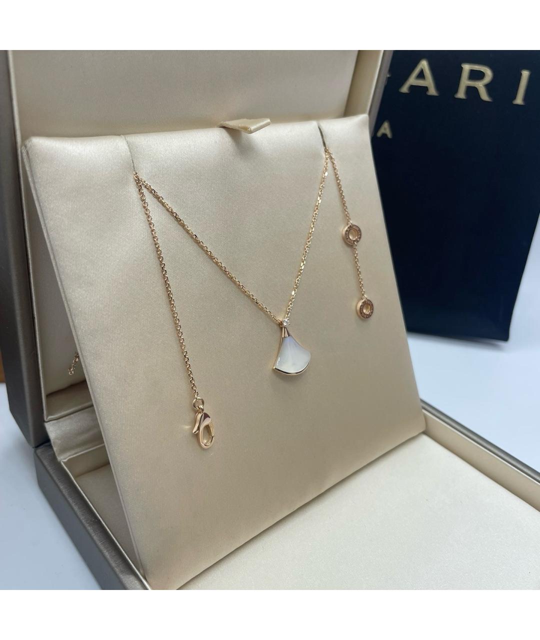 BVLGARI Белое колье из розового золота, фото 2