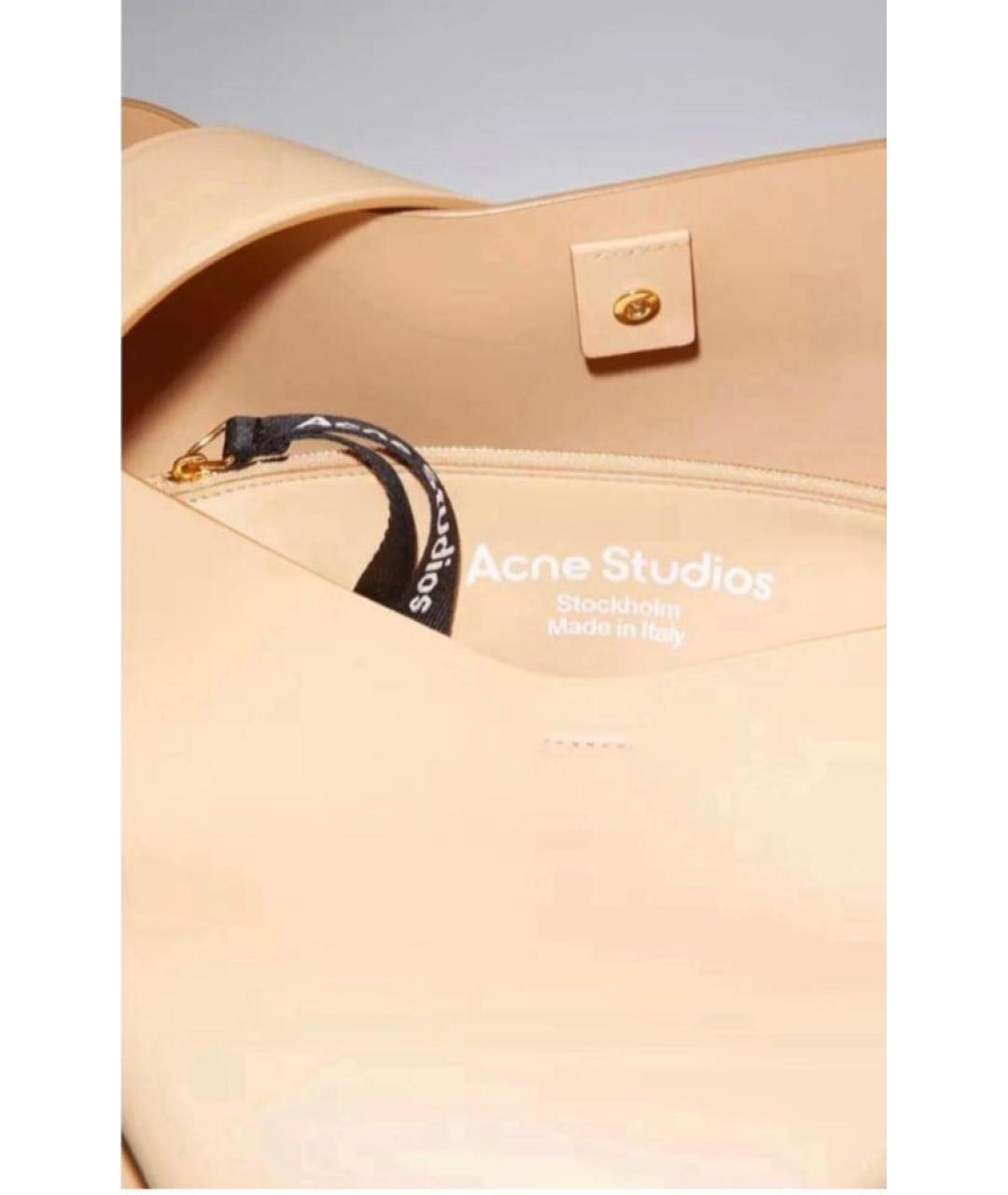 ACNE STUDIOS Бежевая кожаная сумка тоут, фото 3