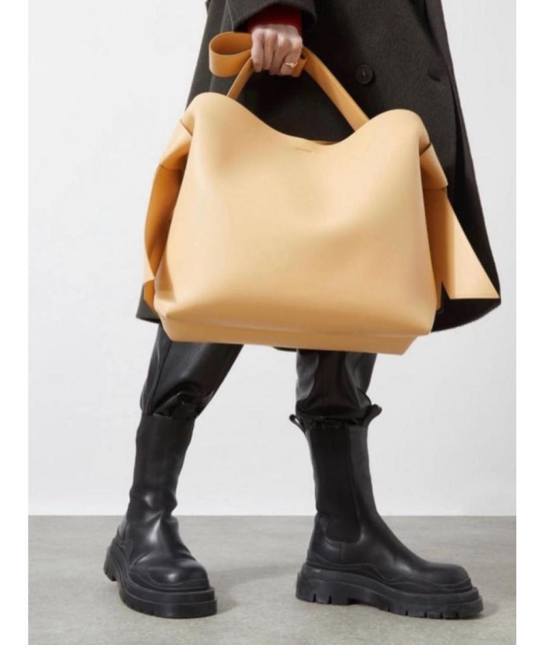 ACNE STUDIOS Бежевая кожаная сумка тоут, фото 7