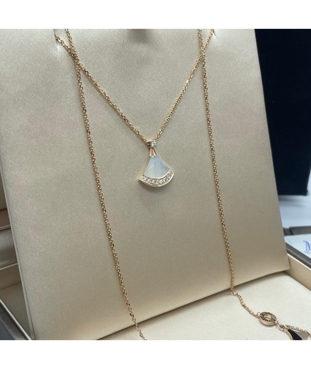 BVLGARI Белая подвеска из розового золота, фото 2