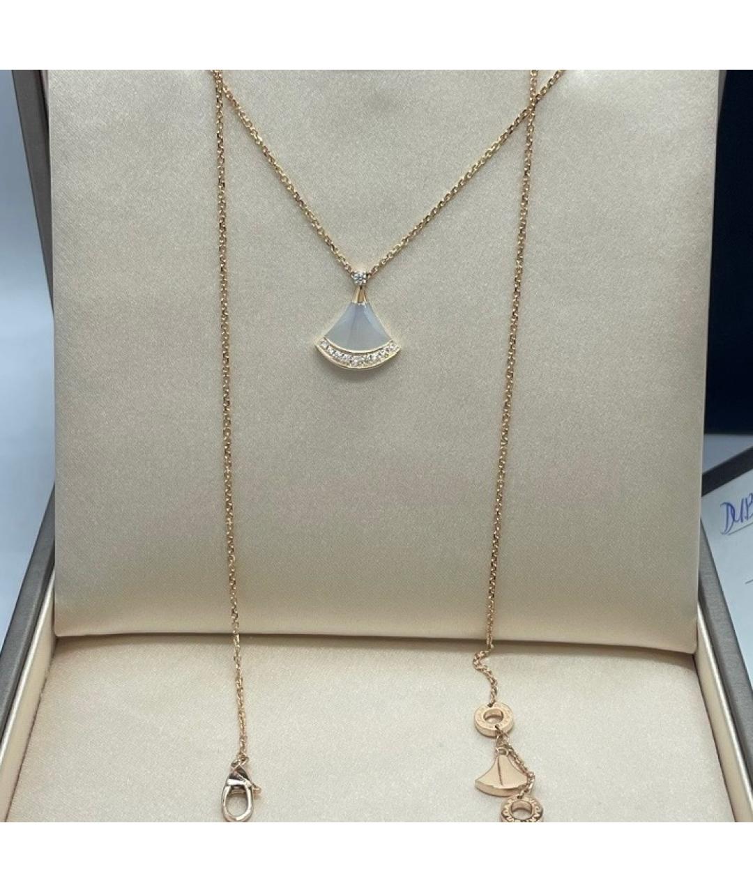 BVLGARI Белая подвеска из розового золота, фото 4