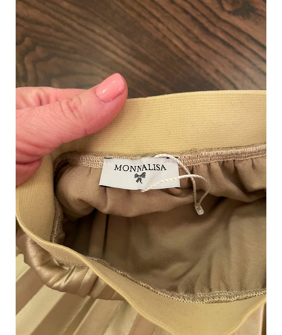 MONNALISA Золотая полиэстеровая юбка, фото 3