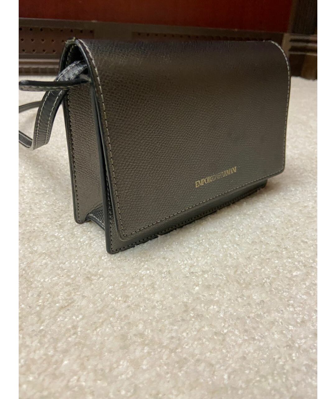 EMPORIO ARMANI Антрацитовая сумка тоут из искусственной кожи, фото 2