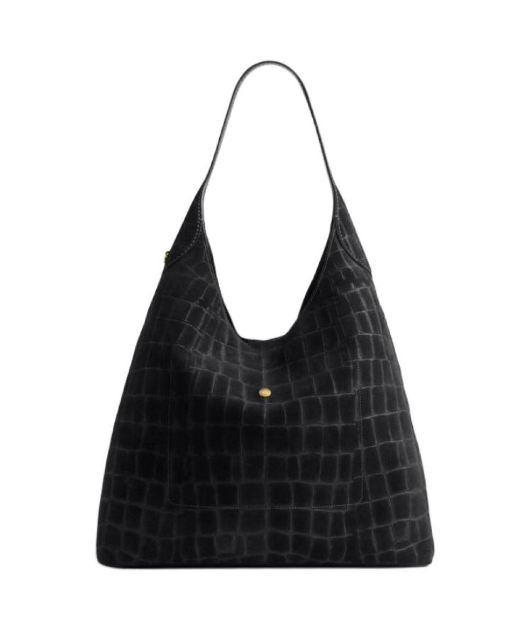 COACH Черная кожаная сумка через плечо, фото 5