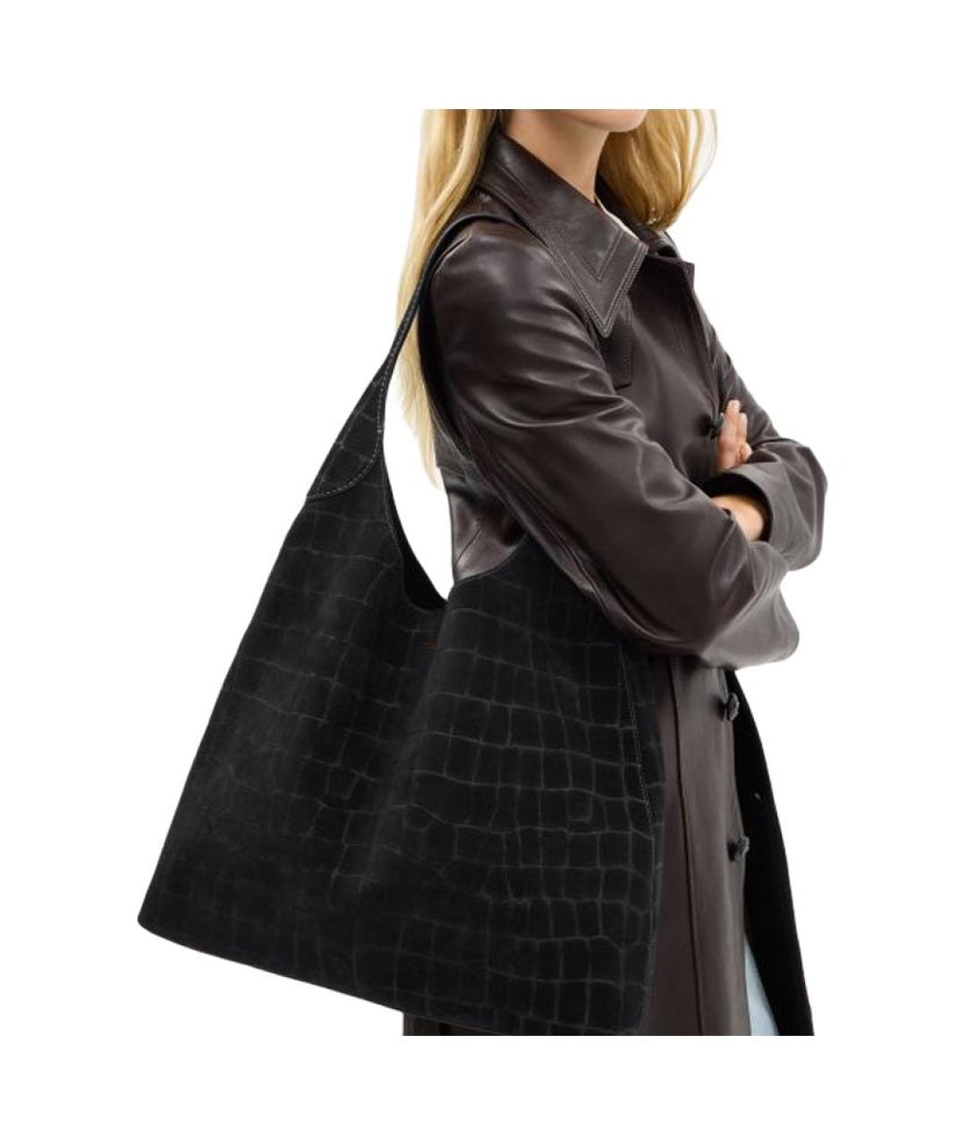 COACH Черная кожаная сумка через плечо, фото 8