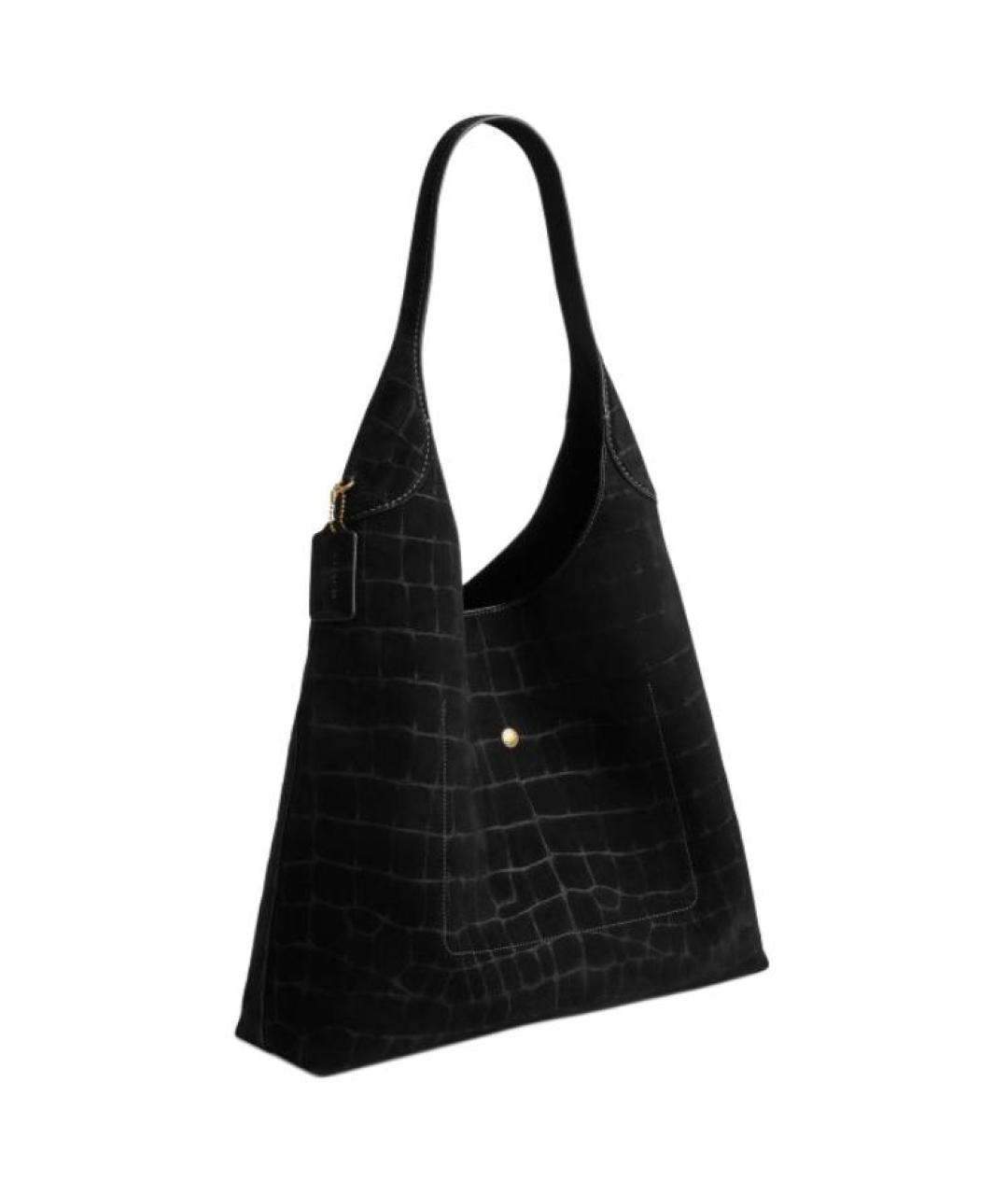 COACH Черная кожаная сумка через плечо, фото 2