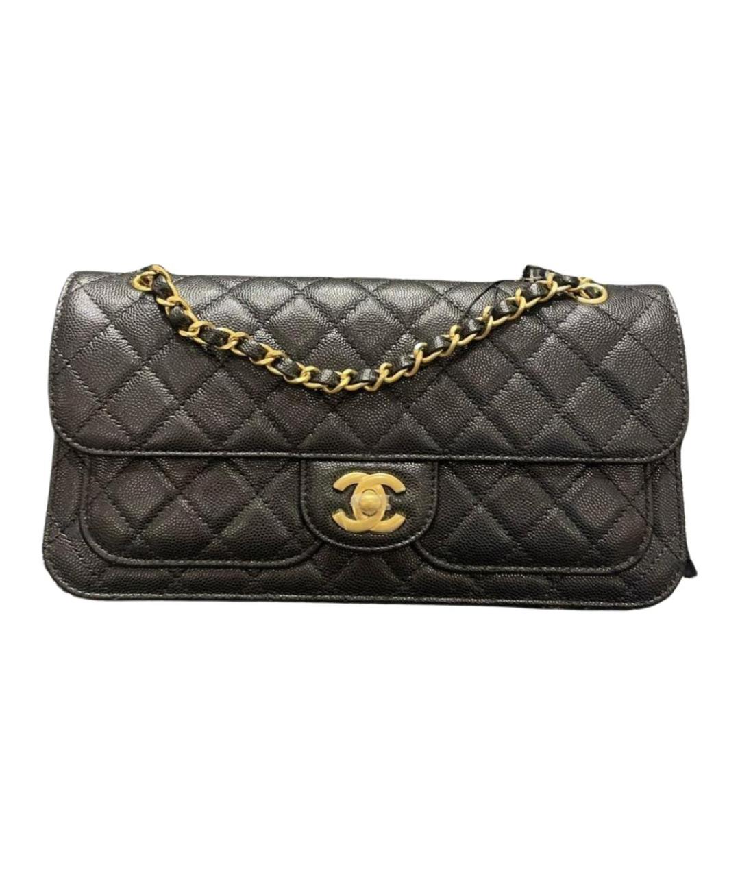 CHANEL Черная кожаная сумка через плечо, фото 1