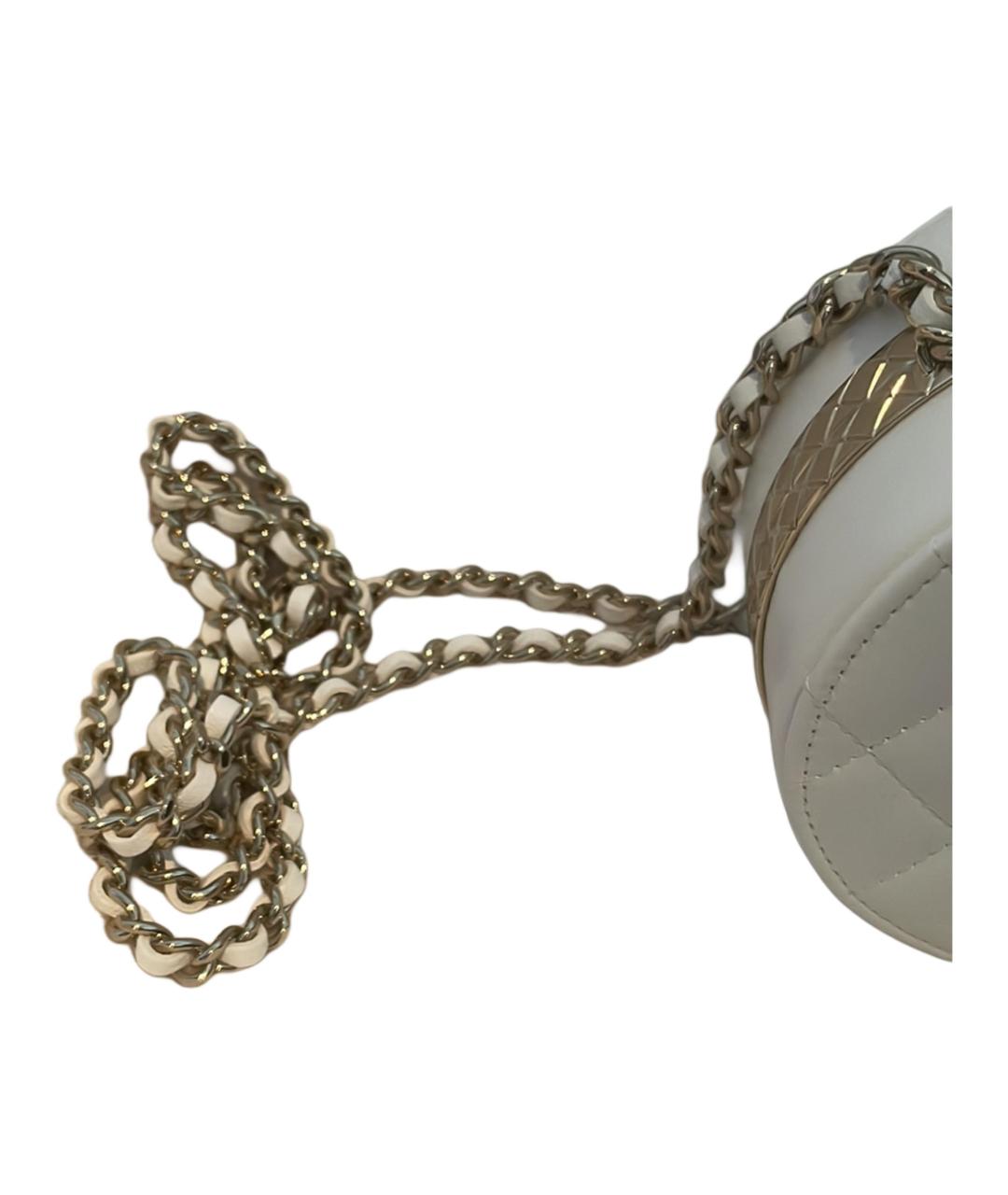 CHANEL Белая кожаная сумка через плечо, фото 4