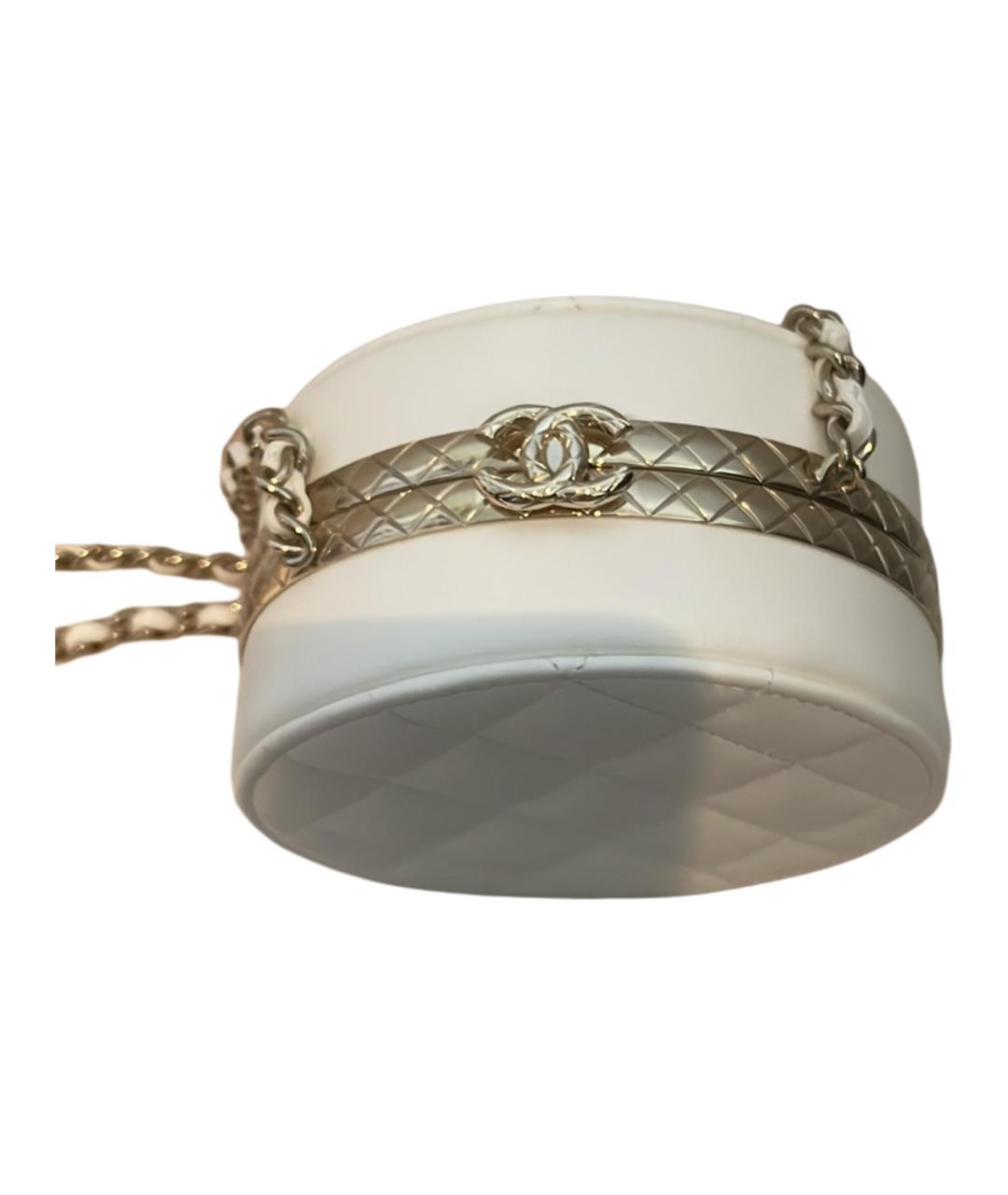 CHANEL Белая кожаная сумка через плечо, фото 3