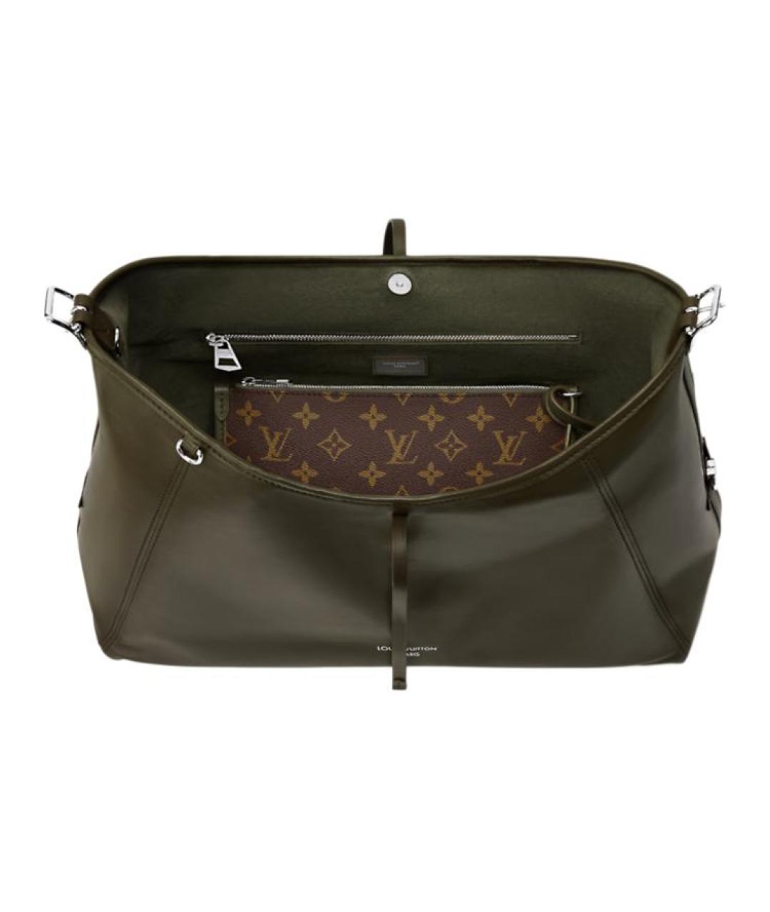 LOUIS VUITTON Хаки кожаная сумка через плечо, фото 4