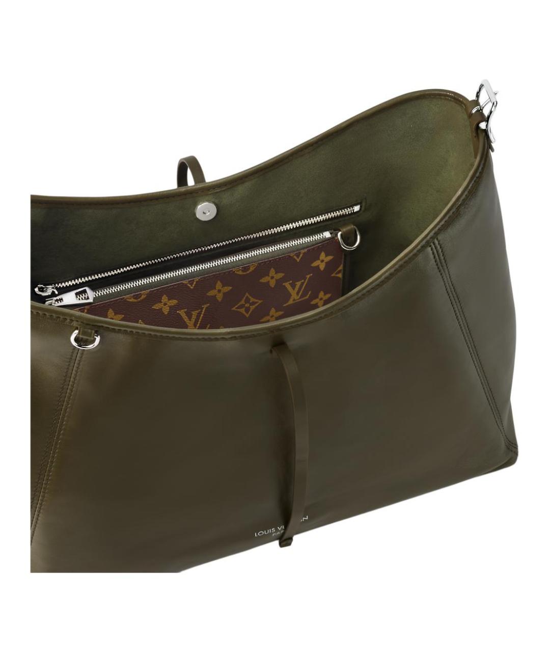 LOUIS VUITTON Хаки кожаная сумка через плечо, фото 5