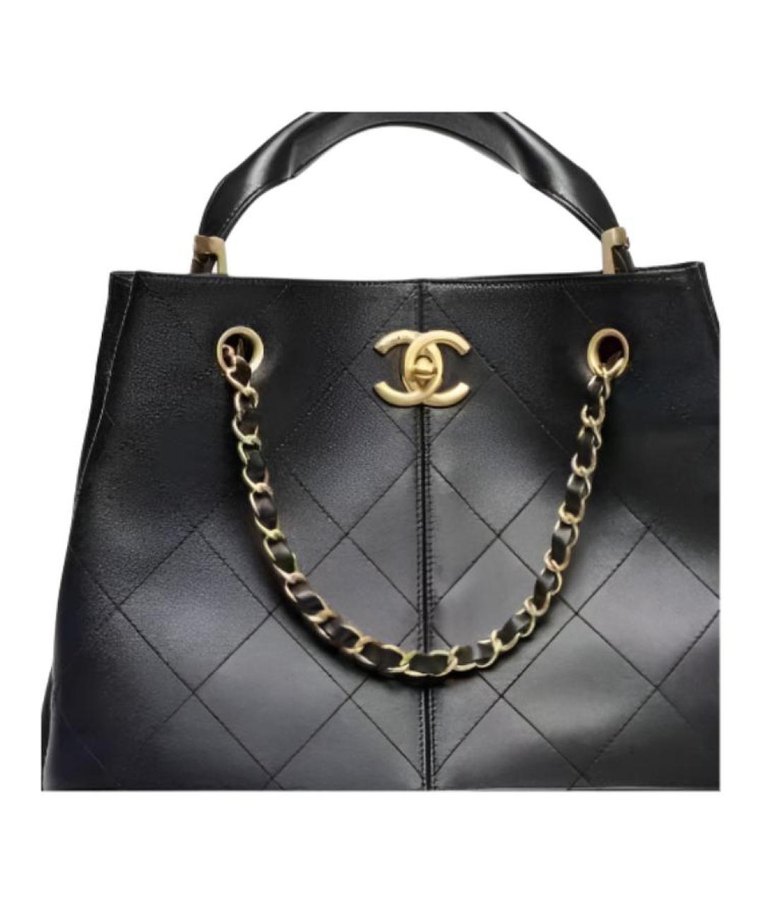 CHANEL Черная кожаная сумка через плечо, фото 2