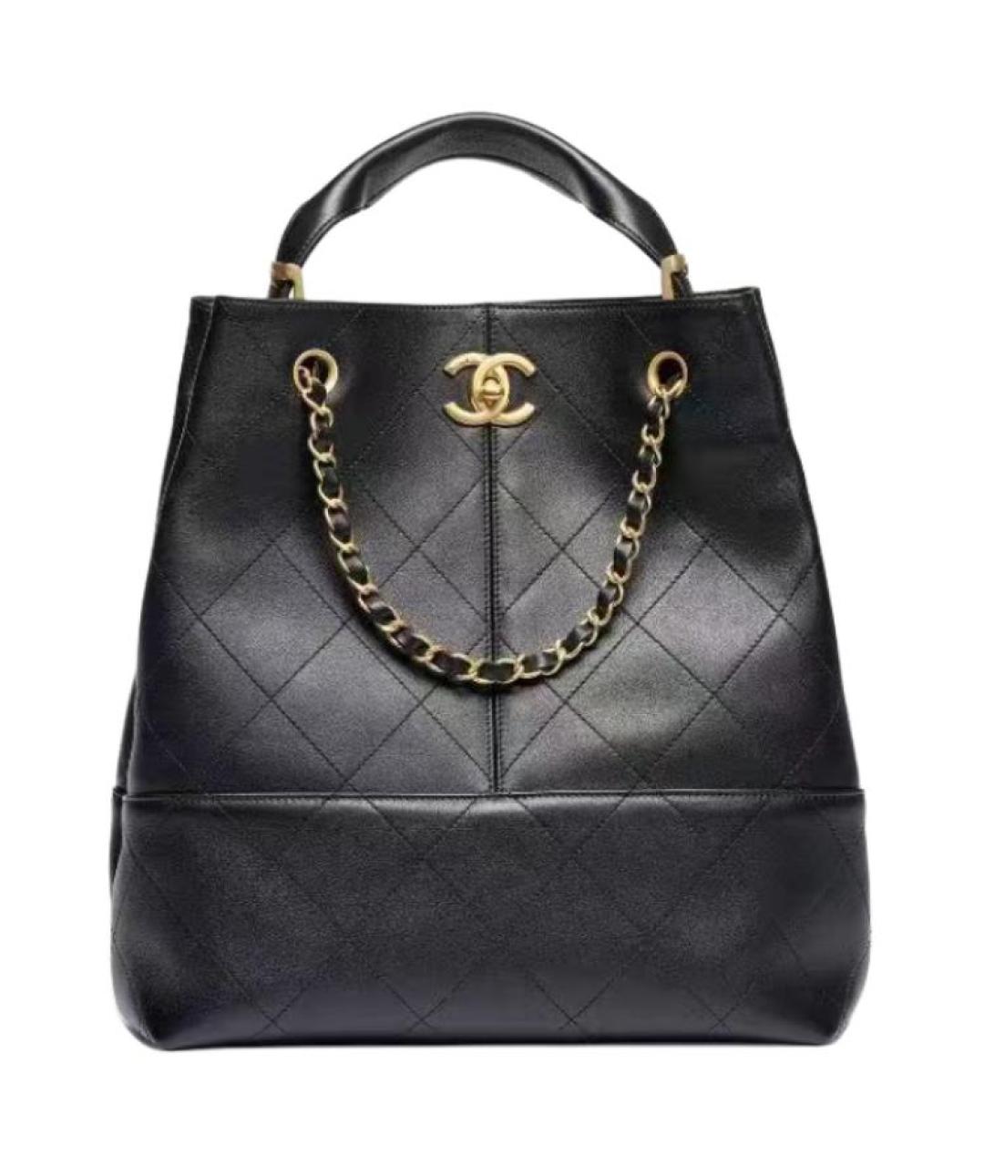 CHANEL Черная кожаная сумка через плечо, фото 1