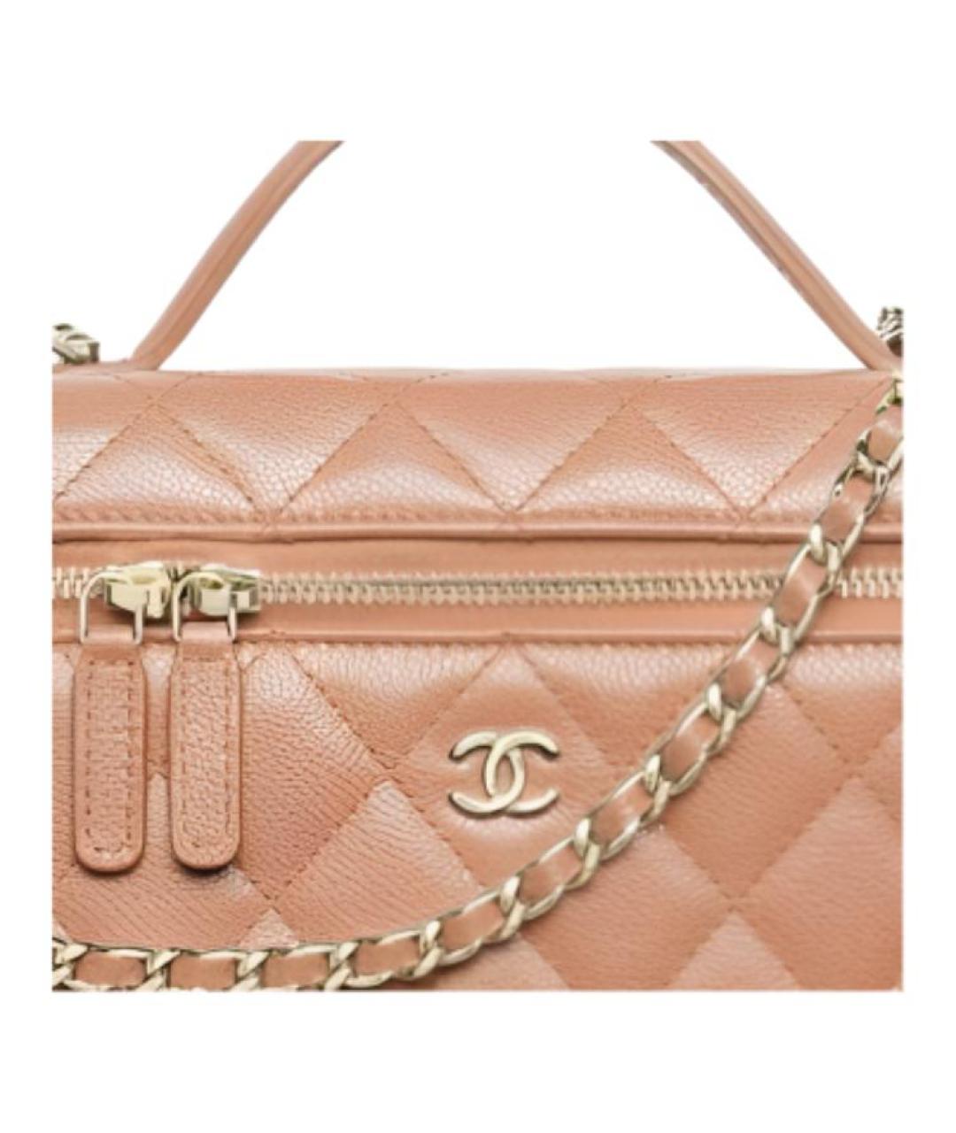 CHANEL Бежевая кожаная сумка через плечо, фото 2