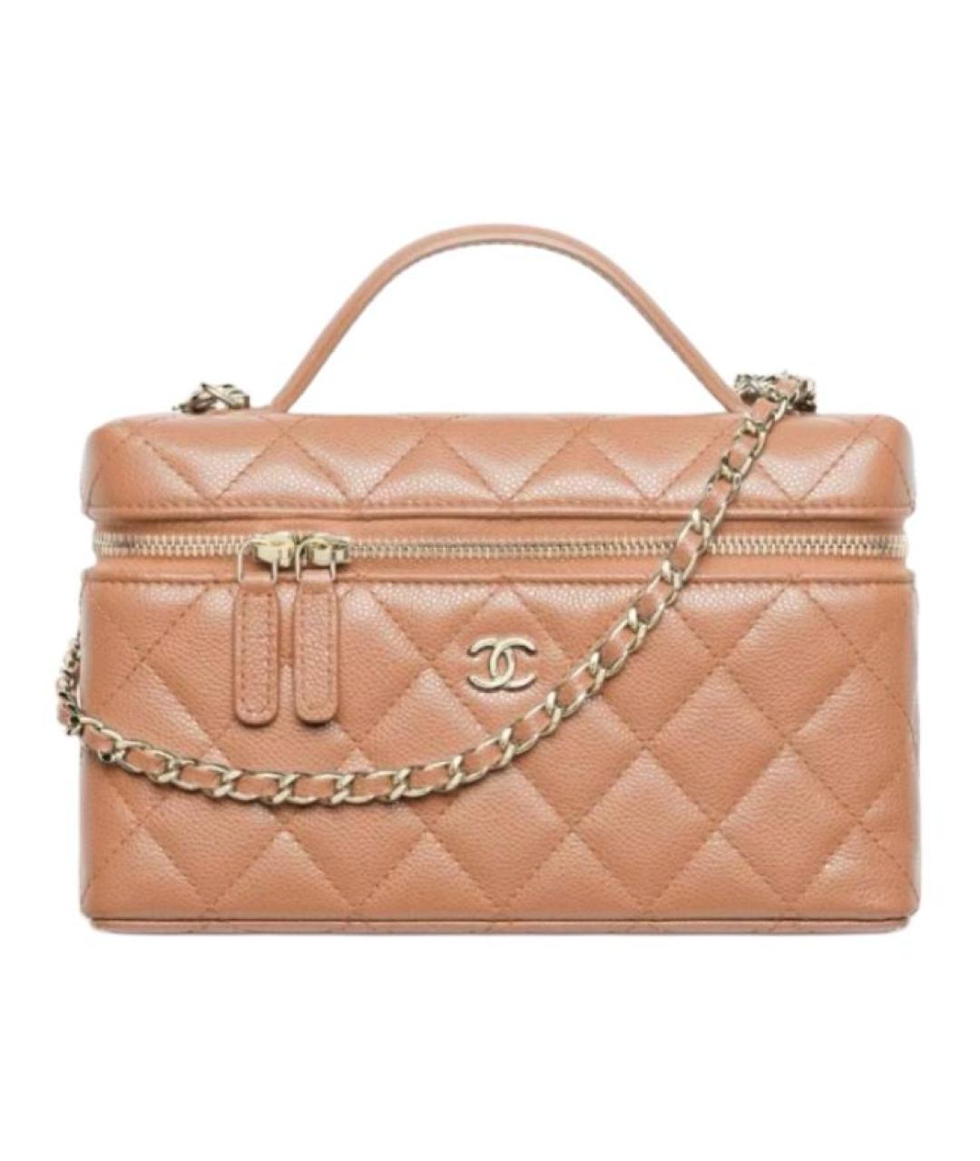 CHANEL Бежевая кожаная сумка через плечо, фото 1