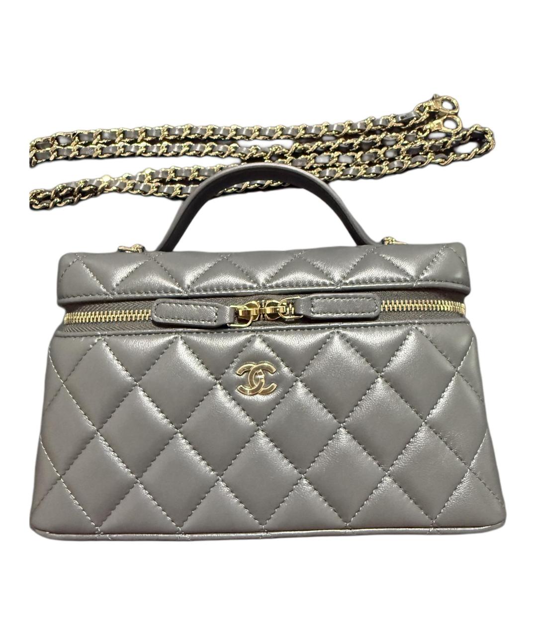 CHANEL Серая кожаная сумка через плечо, фото 1