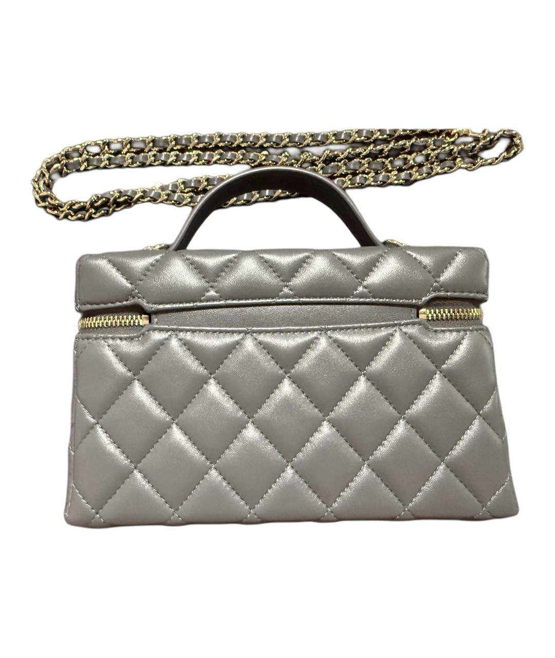 CHANEL Серая кожаная сумка через плечо, фото 2