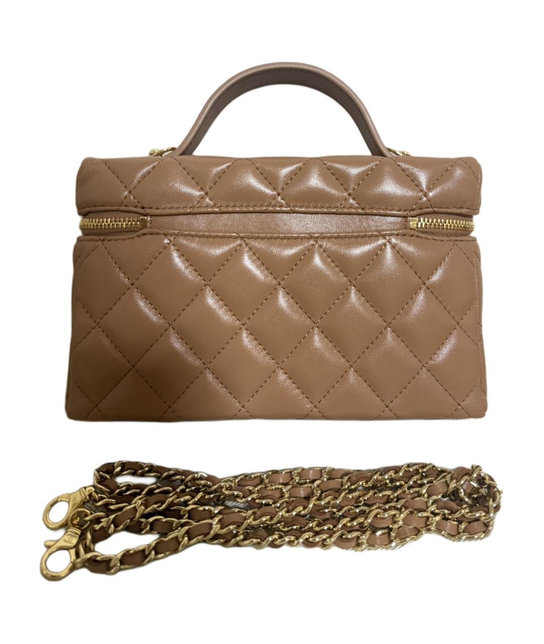 CHANEL Коричневая кожаная сумка через плечо, фото 3