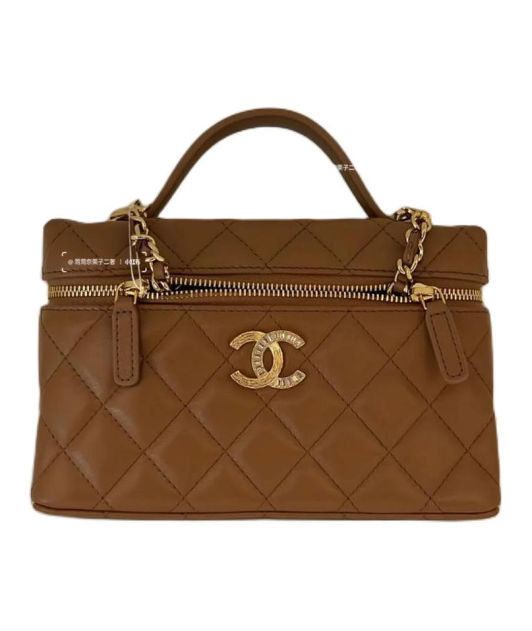 CHANEL Коричневая кожаная сумка через плечо, фото 1