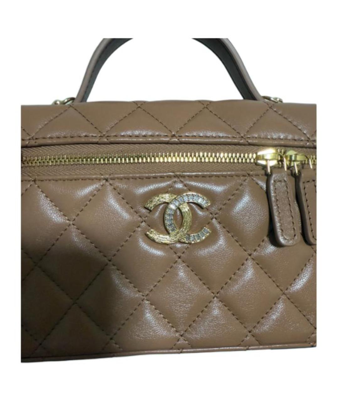 CHANEL Коричневая кожаная сумка через плечо, фото 4