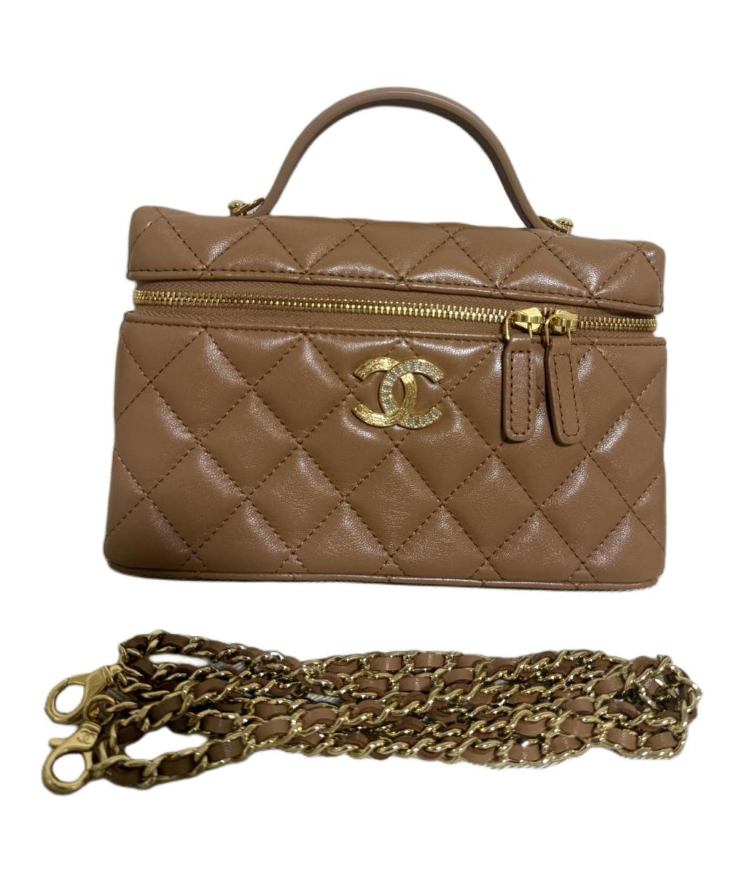 CHANEL Коричневая кожаная сумка через плечо, фото 2