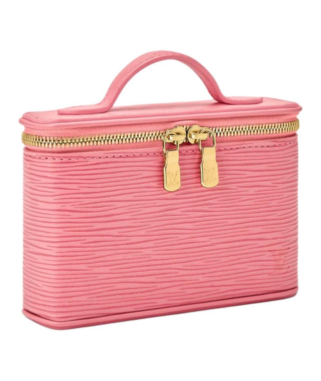 LOUIS VUITTON Розовая кожаная косметичка, фото 2