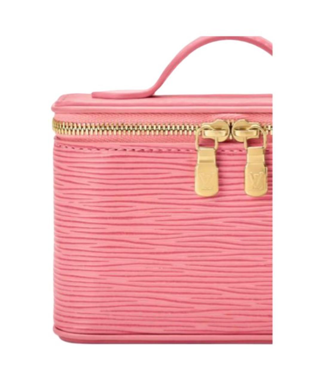 LOUIS VUITTON Розовая кожаная косметичка, фото 6