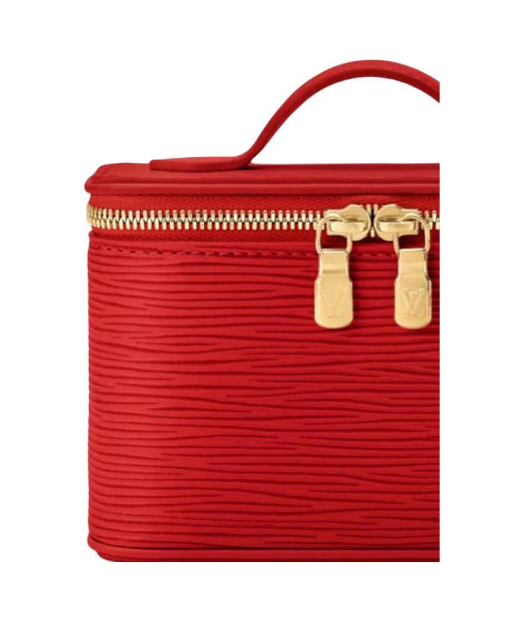 LOUIS VUITTON Красная кожаная косметичка, фото 6