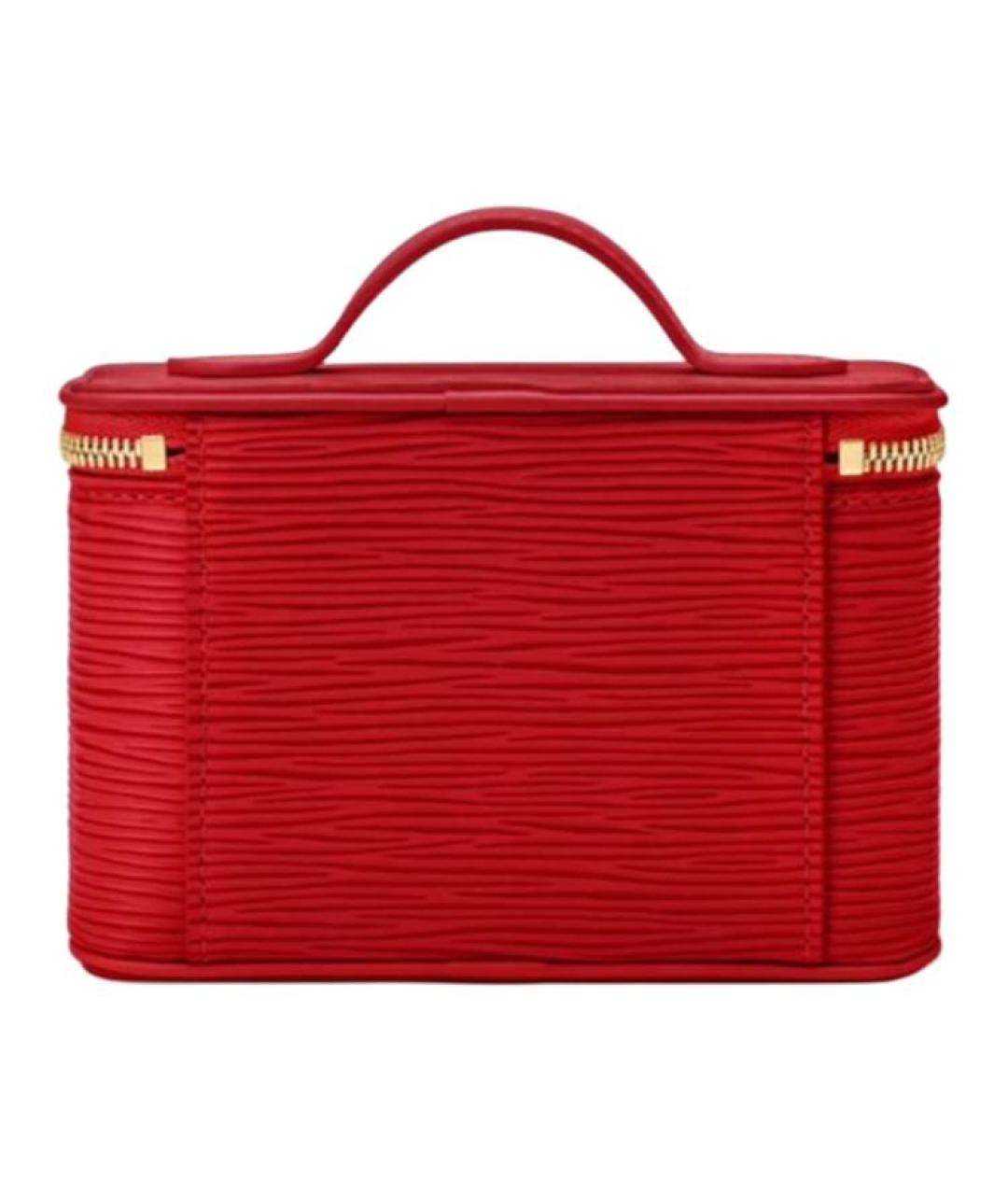 LOUIS VUITTON Красная кожаная косметичка, фото 3