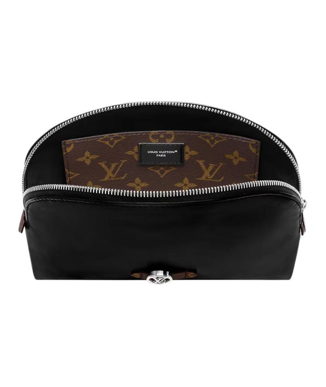 LOUIS VUITTON Черная кожаная косметичка, фото 3