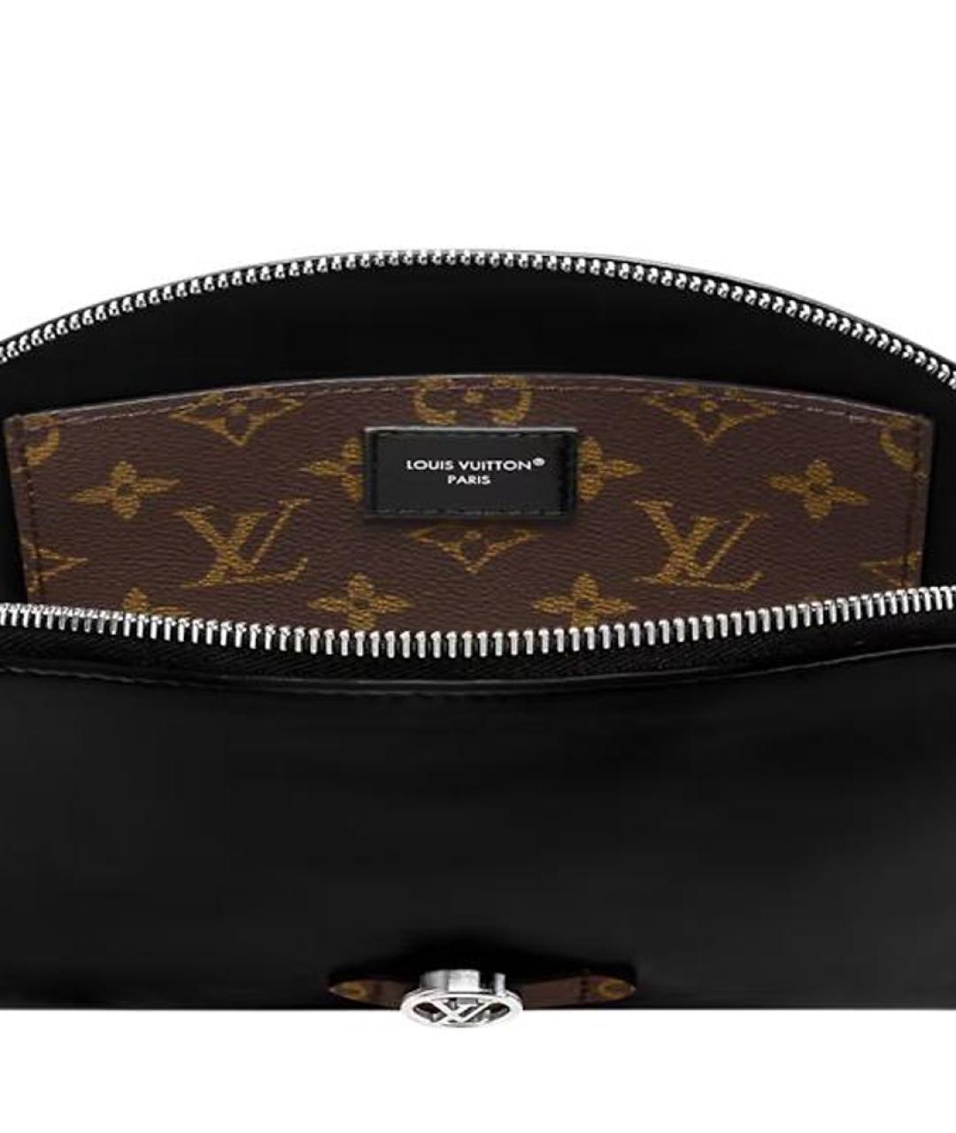 LOUIS VUITTON Черная кожаная косметичка, фото 5