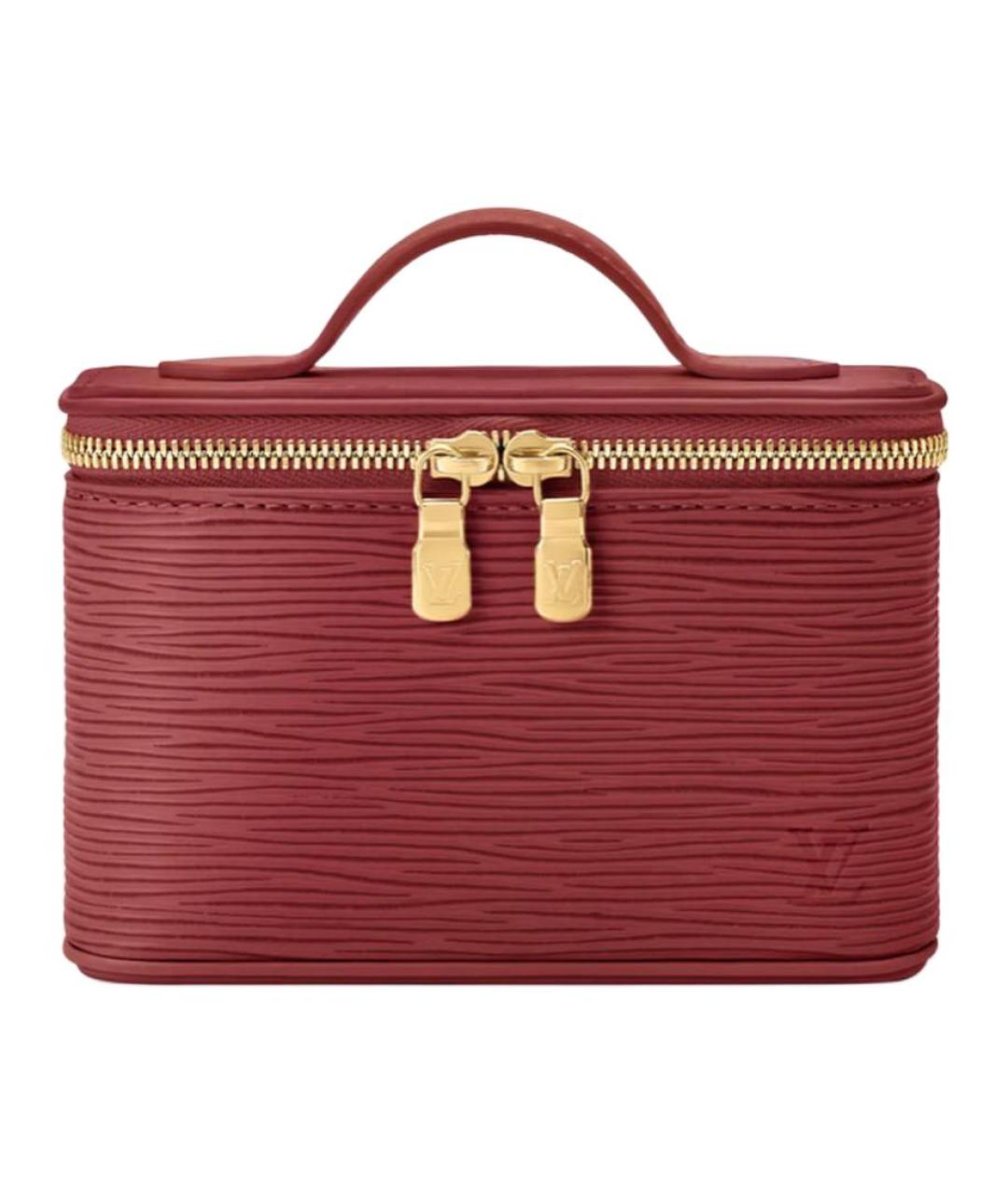 LOUIS VUITTON Бордовая кожаная косметичка, фото 1