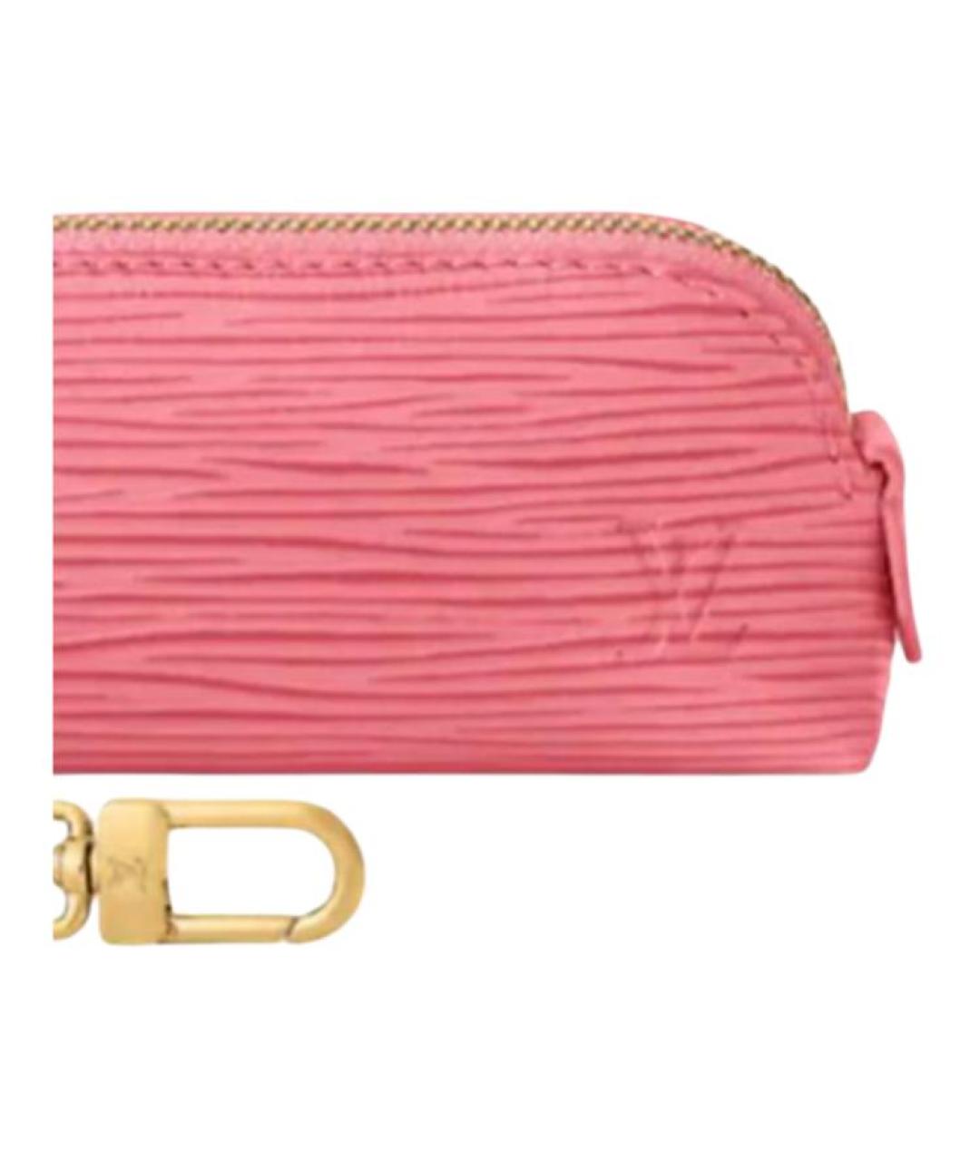 LOUIS VUITTON Розовая кожаная косметичка, фото 6
