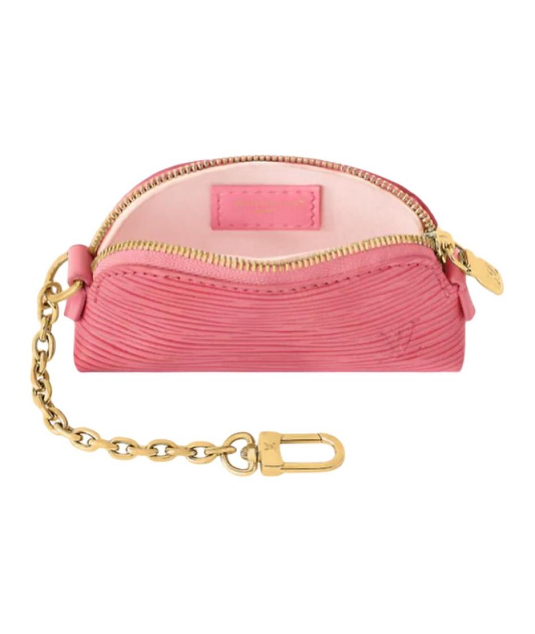 LOUIS VUITTON Розовая кожаная косметичка, фото 4