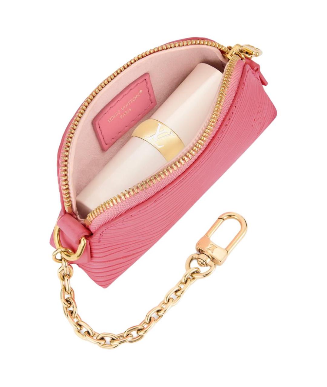 LOUIS VUITTON Розовая кожаная косметичка, фото 5