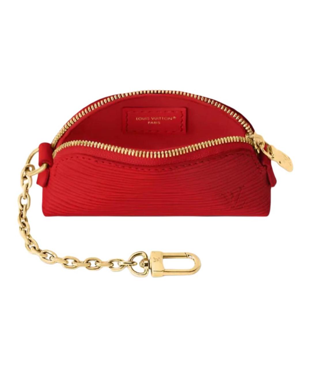 LOUIS VUITTON Красная кожаная косметичка, фото 4