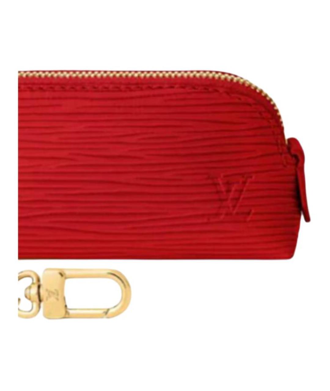 LOUIS VUITTON Красная кожаная косметичка, фото 6