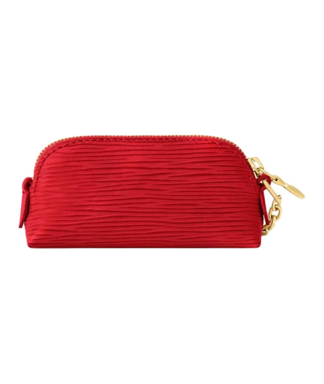 LOUIS VUITTON Красная кожаная косметичка, фото 3